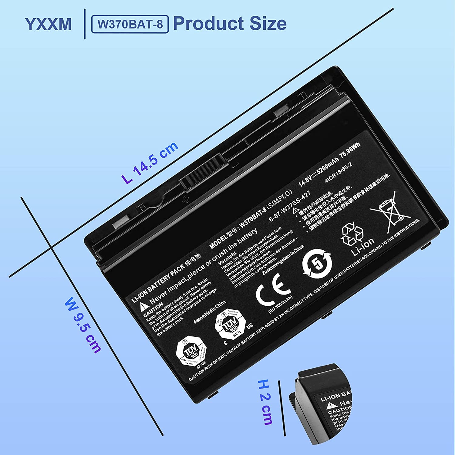 5200mAh Schenker XMG A522-5OG A522-4OJ Battery