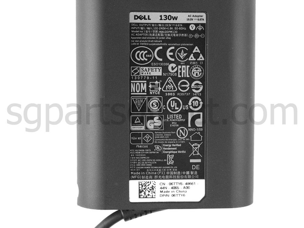 Original 130W Dell 492-11417 AC Adapter Charger + Cord