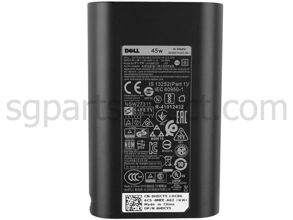 45W USB-C Dell Latitude 7200 2-in-1 T04J001 AC Adapter Charger