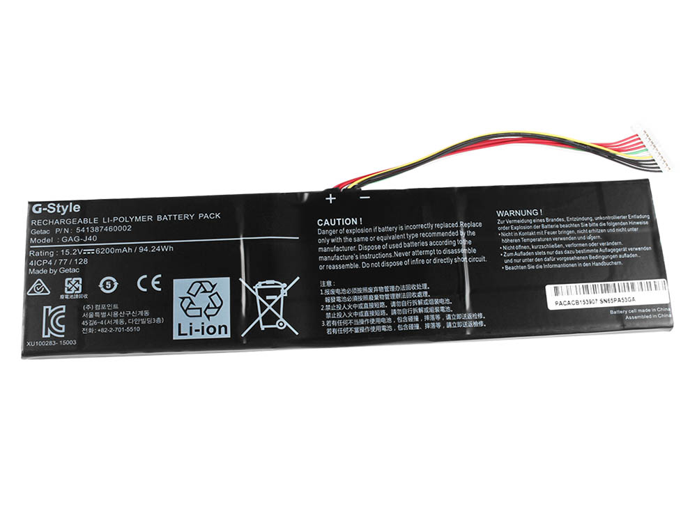 Original Battery Gigabyte 541387460002 6200mAh 94.24Wh