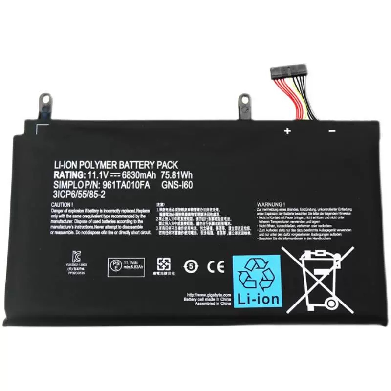 Original Battery Gateway 961TA010FA 6830mAh 75.81Wh