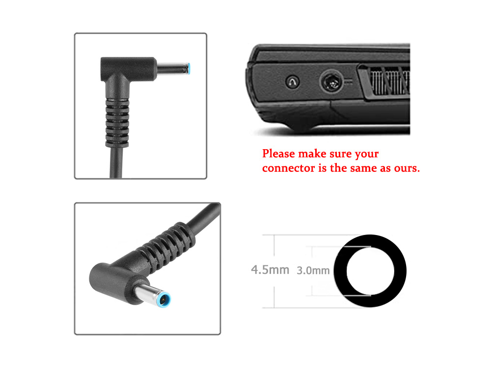 45W Laptop Charger Compatible With L25296-002 + Power Cord