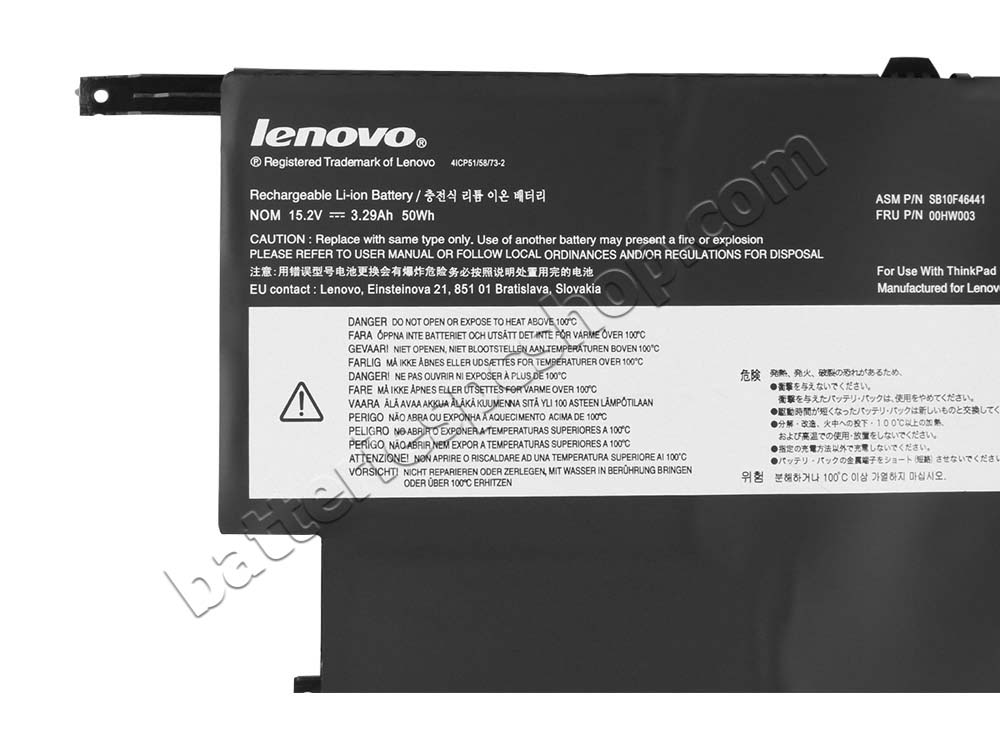 Battery Lenovo 00HW002 50Whr 8-Cell