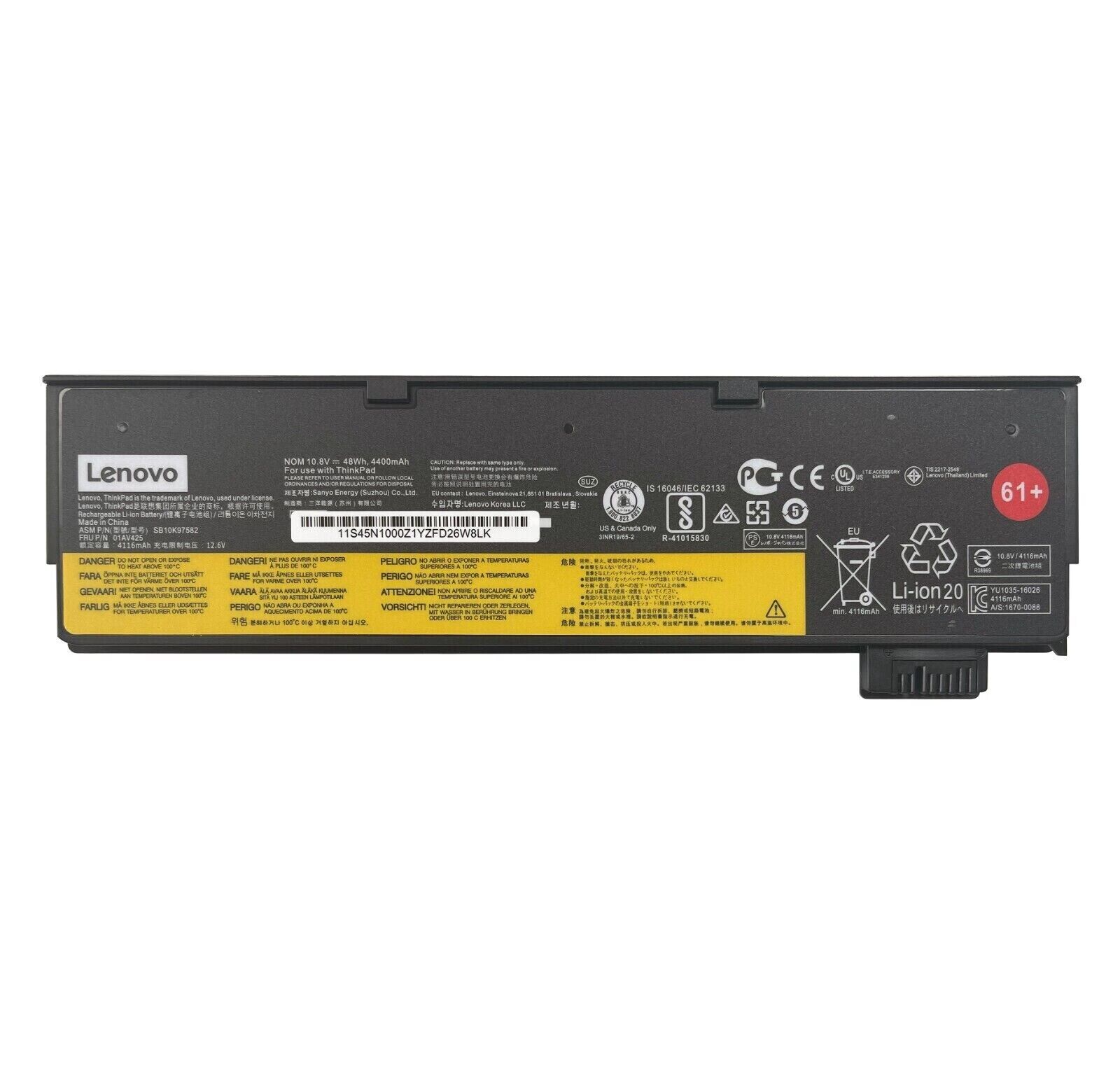 Original Battery Lenovo 01AV490 01AV491 4400mAh 48Wh