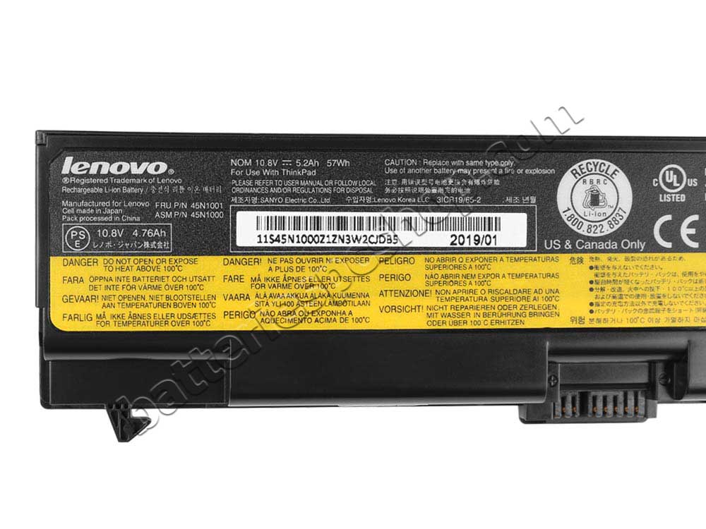 Original Battery Lenovo 0A36302 45N1107 5200mAh 57Wh