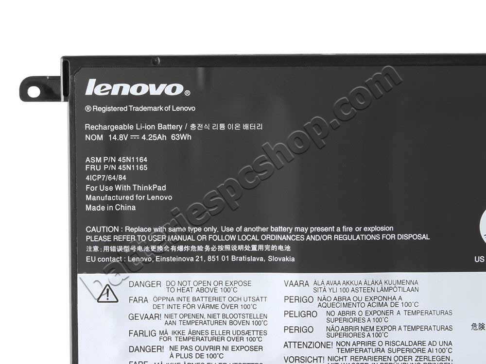 Original Battery Lenovo 45N1164 45N1165 4250mAh 63Wh