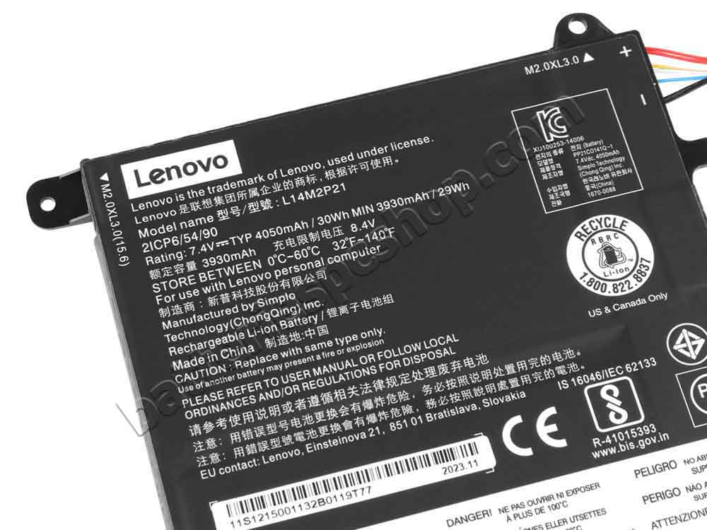 Original Battery Lenovo 5B10M49822 5B10M49823 30Wh 4050mAh