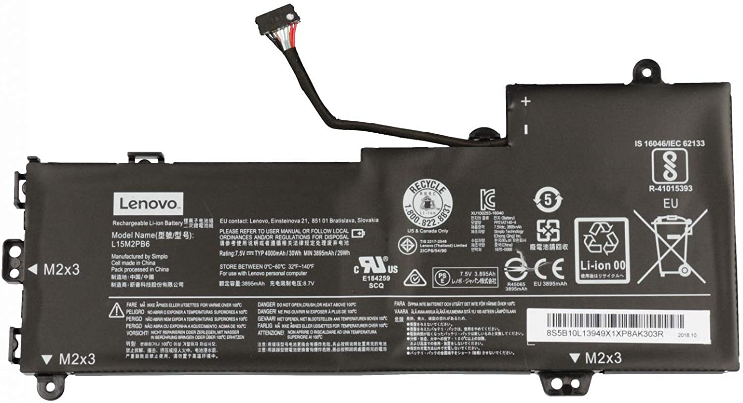 Original Battery Lenovo 5B10L13948 5B10L13949 30Wh 4030mAh