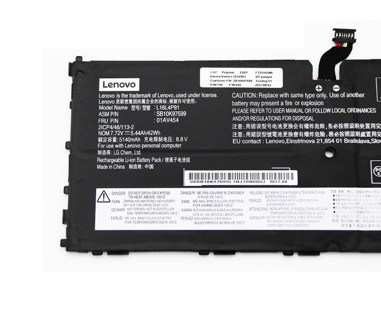 Original Battery Lenovo 01AV453 01AV454 5440mAh 42Wh