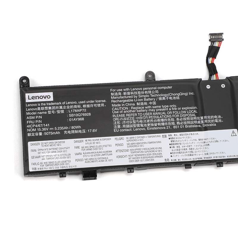 Original Battery Lenovo 01AY968 01AY969 5235mAh 80Wh