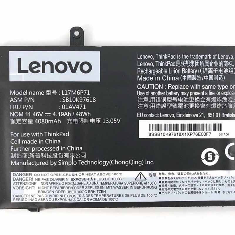 Original Battery Lenovo 01AV472 01AV484 4190mAh 48Wh