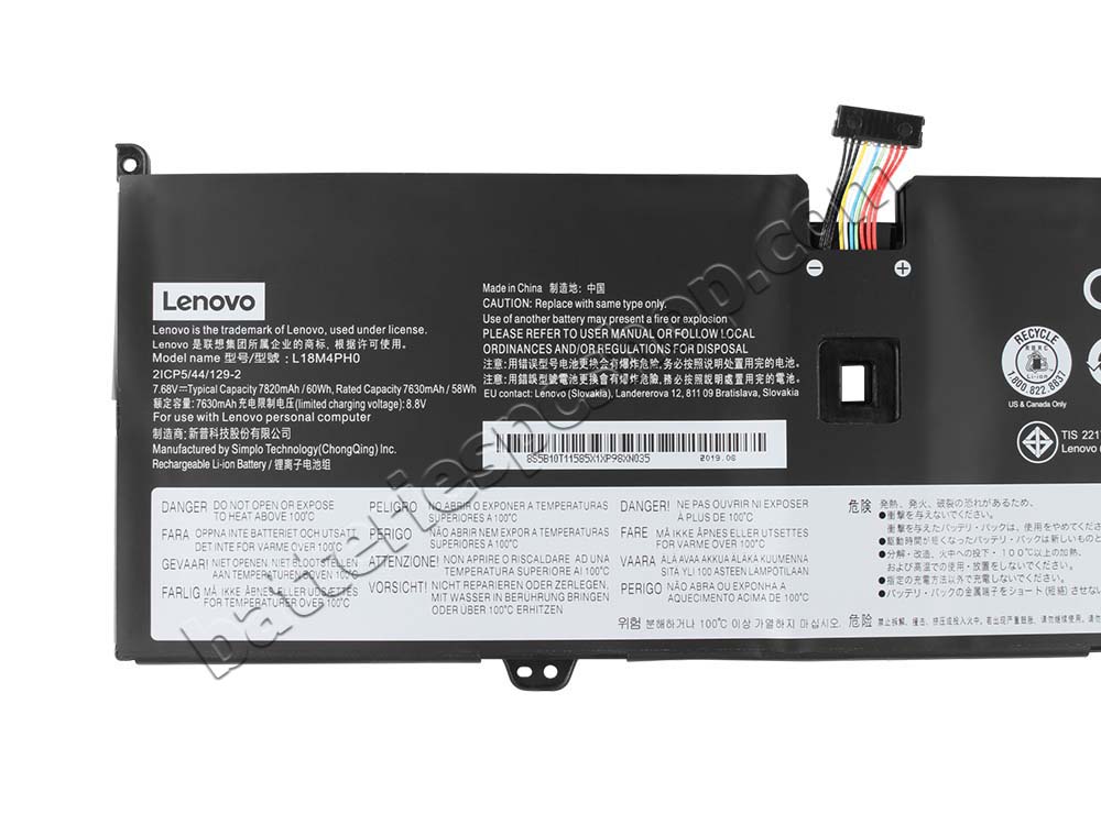 Original Battery Lenovo 2ICP5/44/129-2 7820mAh 60Wh 10Lines