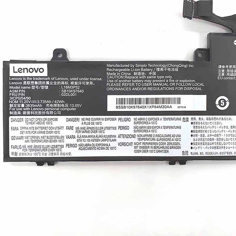 Original Battery Lenovo 02DL000 02DL002 3735mAh 42Wh