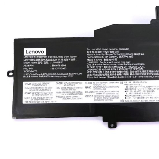 Original Battery Lenovo 5B10W13962 5B10W13963 4170mAh 48.2Wh