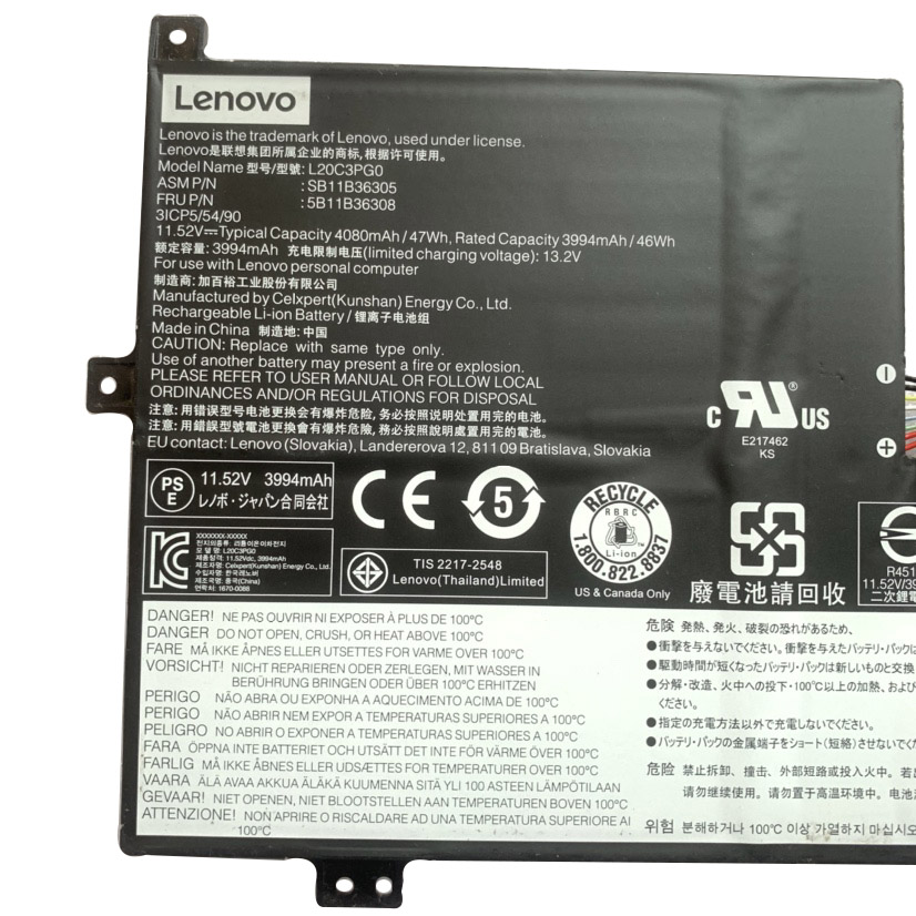 Original Battery Lenovo 100e Chromebook Gen 3 82J8 4080mAh 47Wh