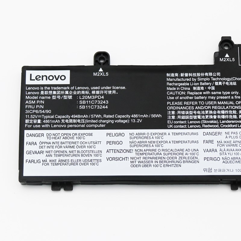 Original Battery Lenovo 5B11C73243 5B11C73244 4948mAh 57Wh