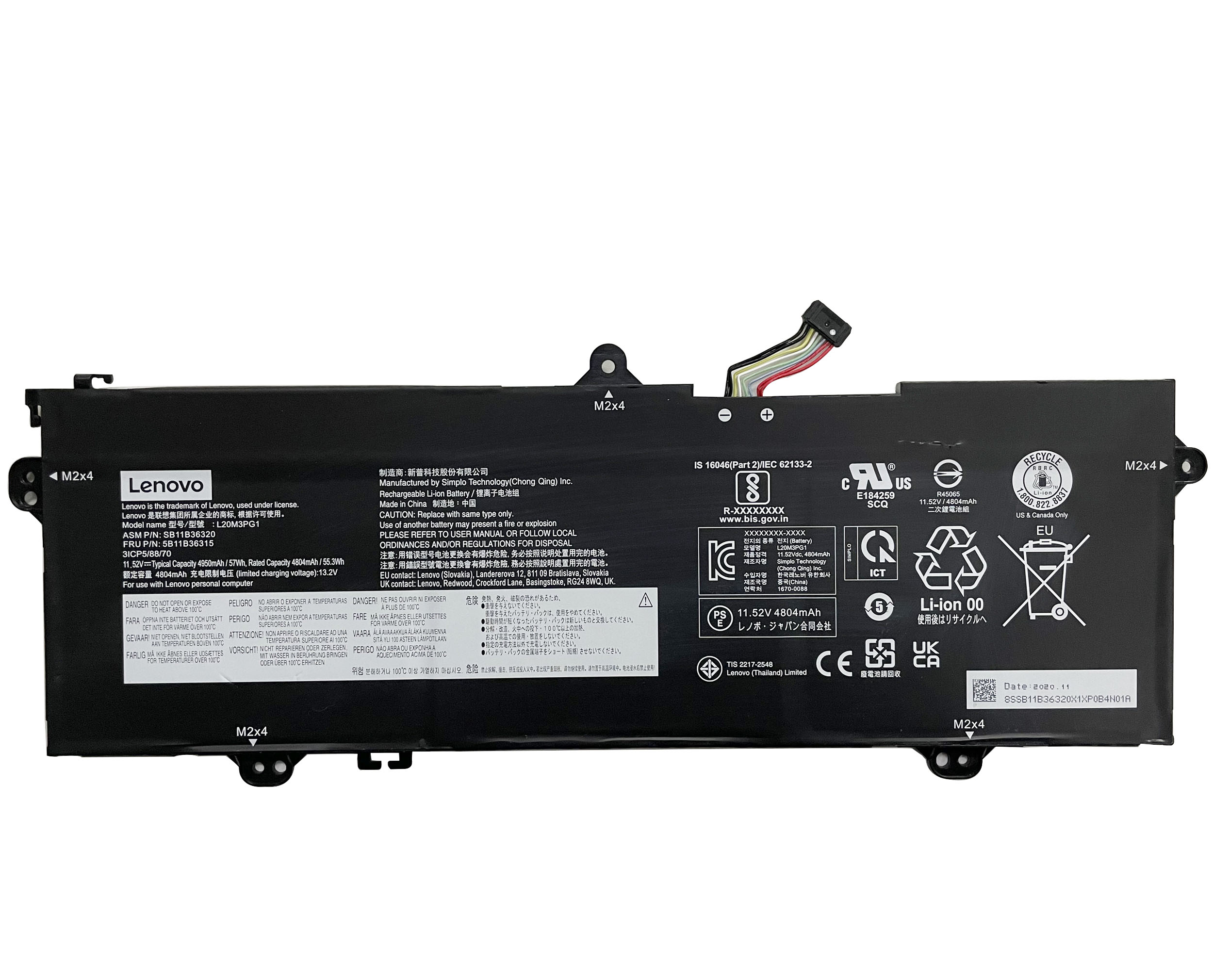 Original Battery Lenovo 14e Chromebook Gen 2 82M10011UK 4950mAh 57Wh