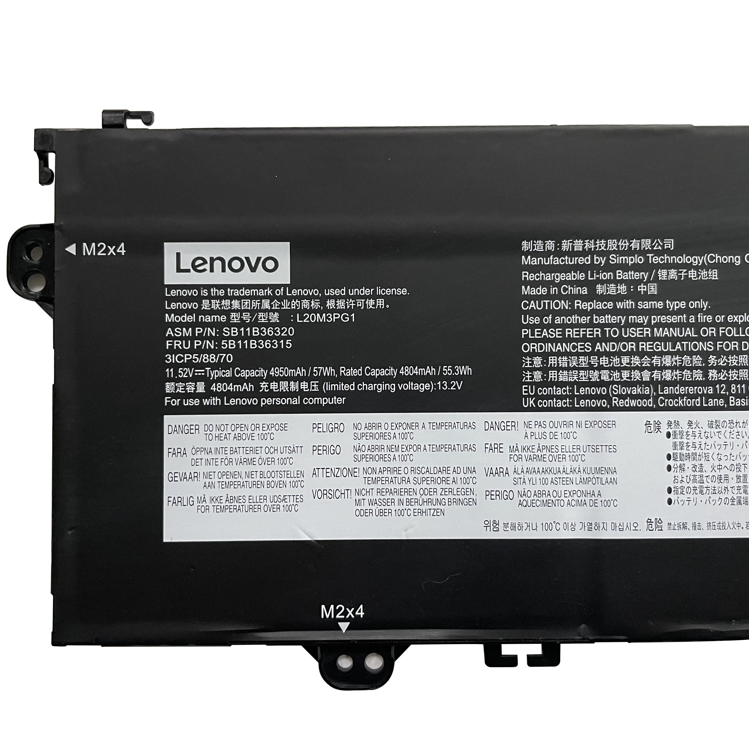 Original Battery Lenovo 14e Chromebook Gen 2 82M2 4950mAh 57Wh