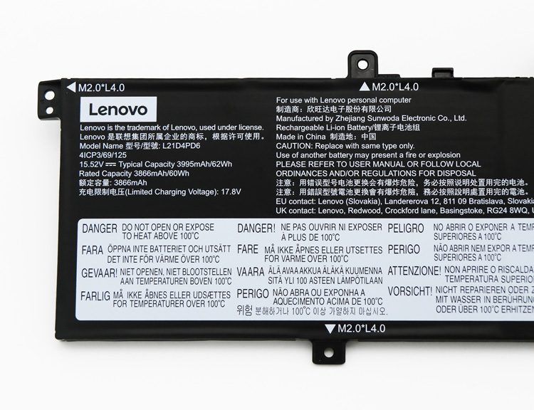 Original Battery Lenovo 5B11E40210 5B11E40202 3995mAh 62Wh