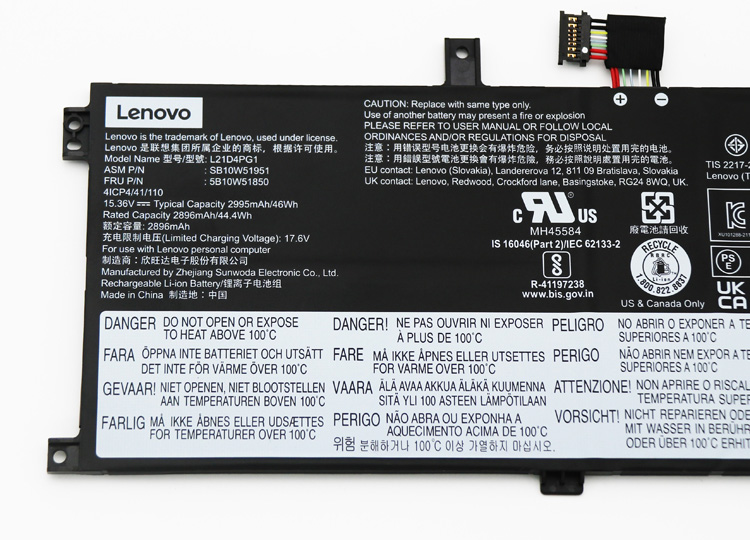 Original Battery Lenovo 5B10W51849 5B10W51848 2995mAh 46Wh