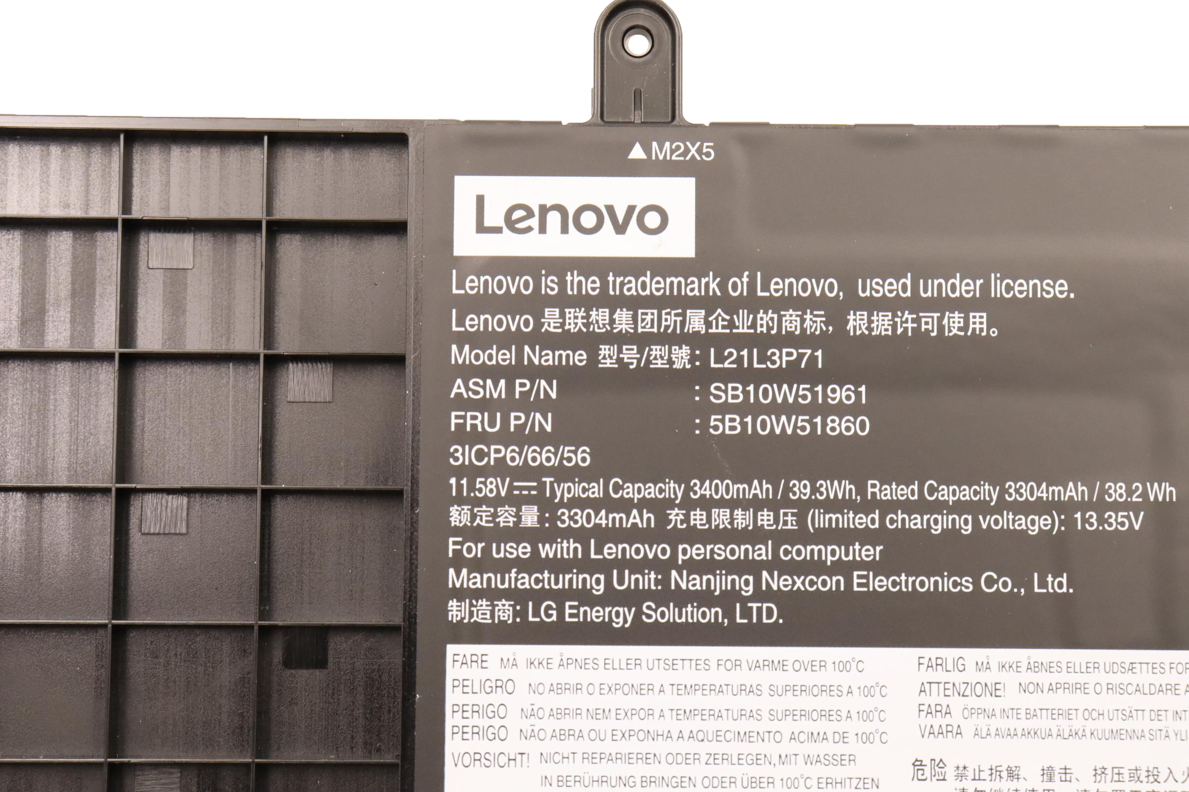 Original Battery Lenovo 5B10W51862 5B10W51860 39.3Wh