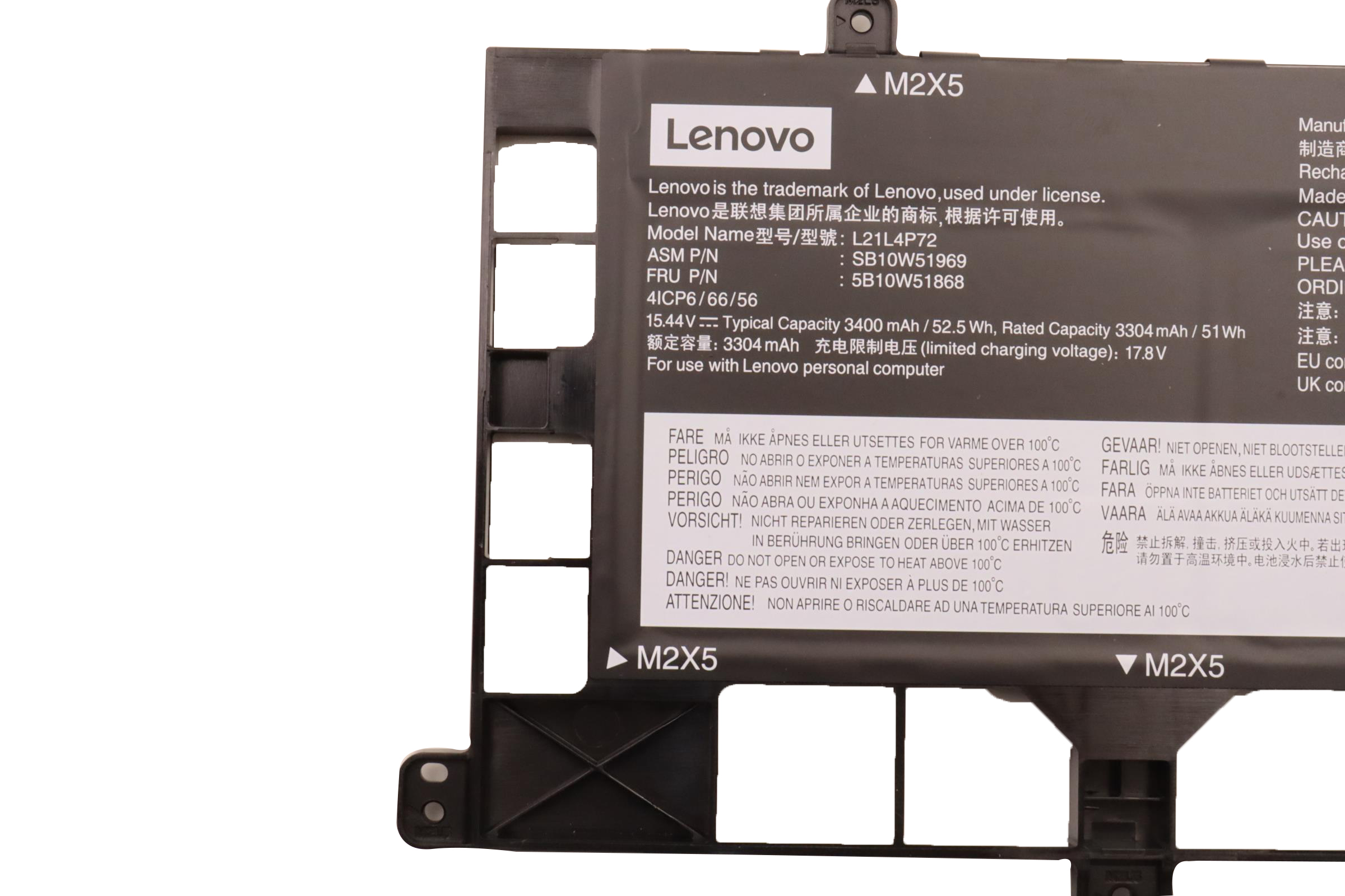 Original Battery Lenovo 5B10W51868 SB10W51969 52.5Wh