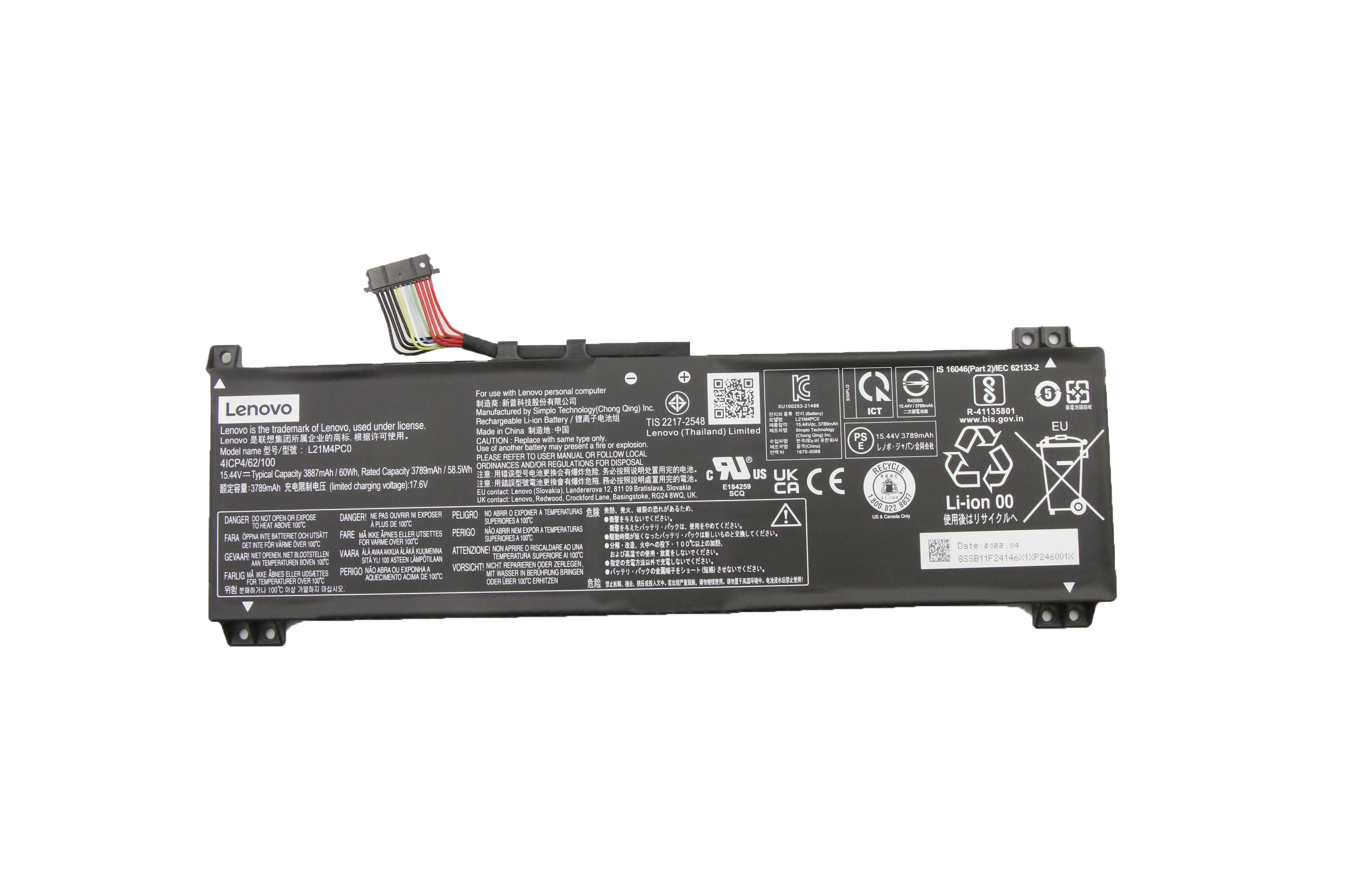 Original Battery Lenovo 5B11F24163 5B11F24158 60Wh