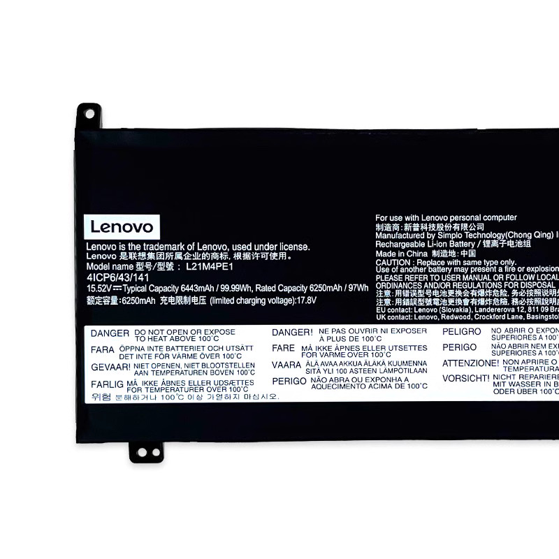 Original Battery Lenovo 5B11F29413 5B11F29420 6443mAh 99.99Wh