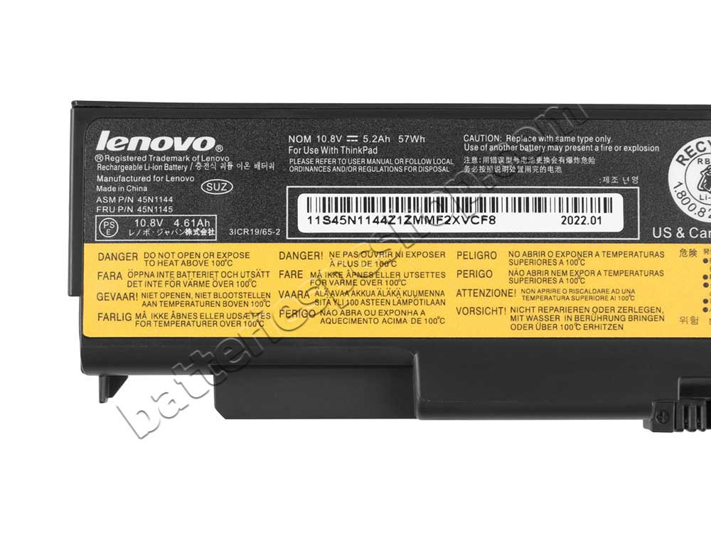 5200mAh Lenovo ThinkPad W540 20BG W540 20BH T540P 20BE Battery