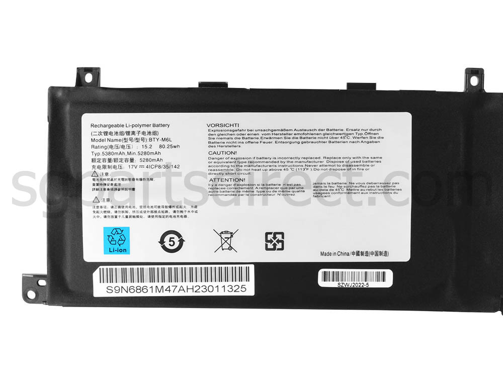 5280mAh 80.25Wh Battery MSI GS65 9SF MS-16Q4