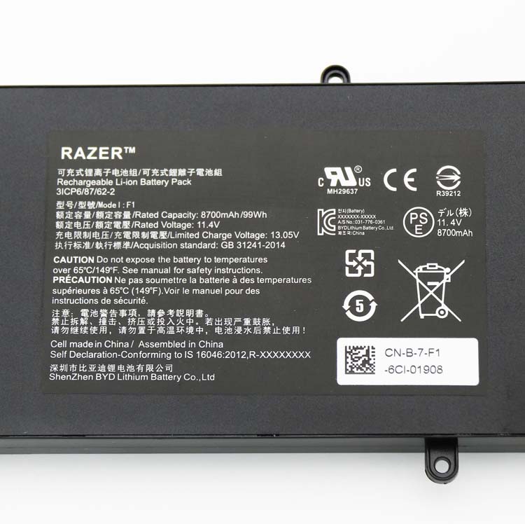 Original Battery Razer 3ICP6/87/62/2 8700mAh 99Wh