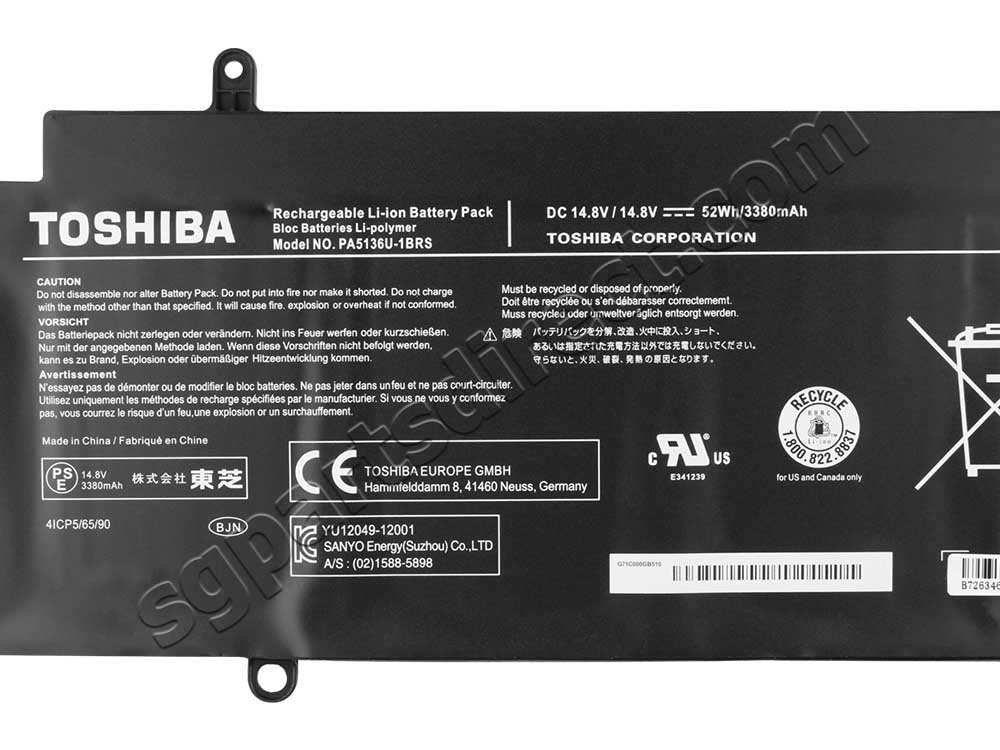 4Cell 52Wh Toshiba Satellite L50-B X0011 L50-B X0110 Battery